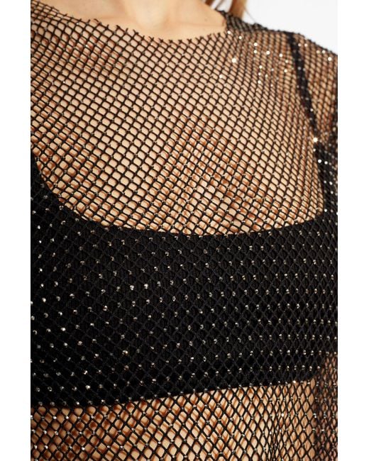 AllSaints Black 'Calytrix' Sparkling Crop Top