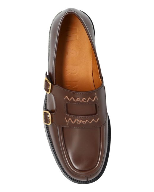 Marni Brown Leather 'Loafers' Shoes