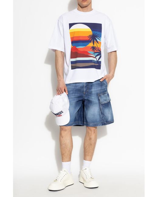 DSquared² White T-shirt Capsule `summer Lovers`, for men