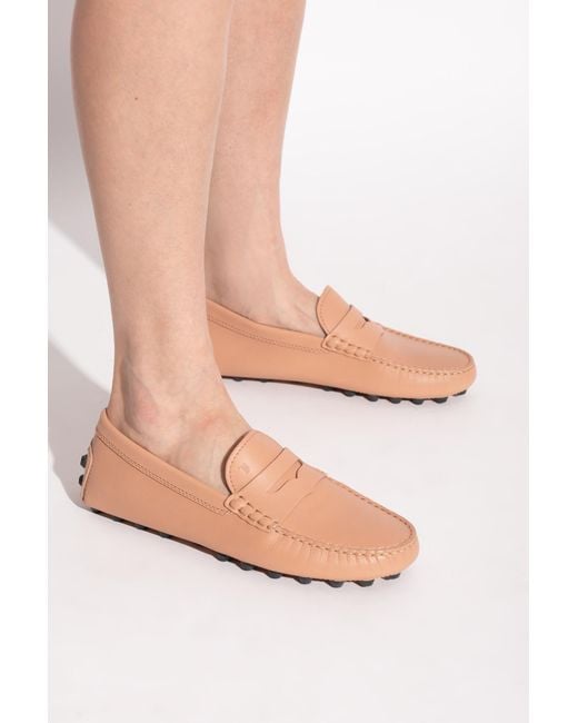 Tod's White Leather Moccasins