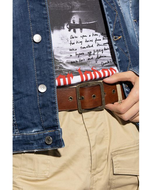 DSquared² Brown Leather Belt for men