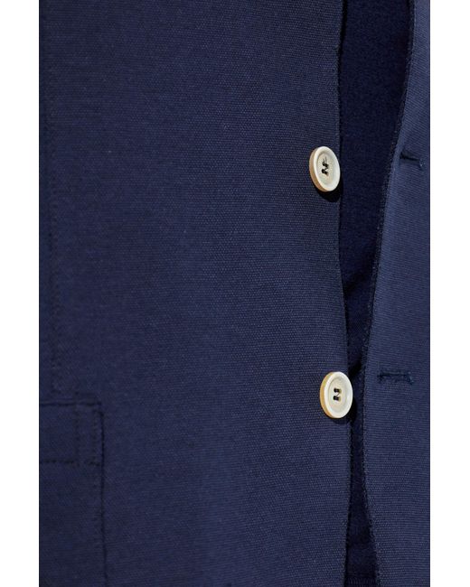 Eleventy Blue Jacket With Stand-Up Collar for men