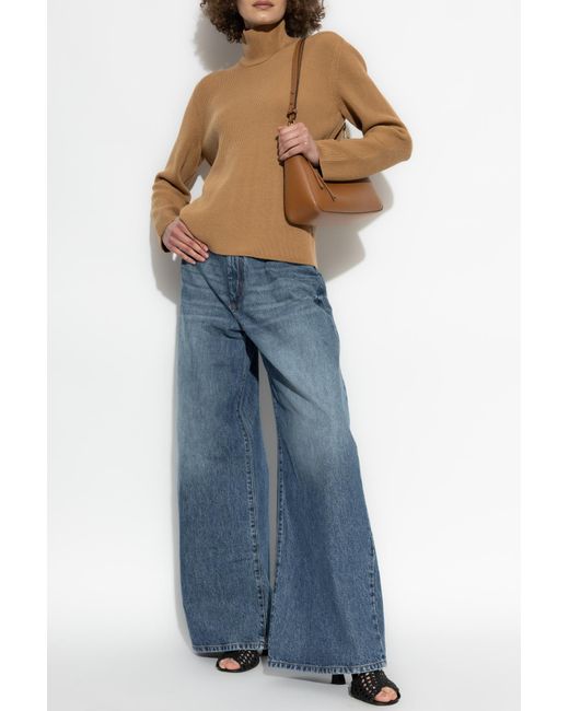 Etro Blue Wool Turtleneck
