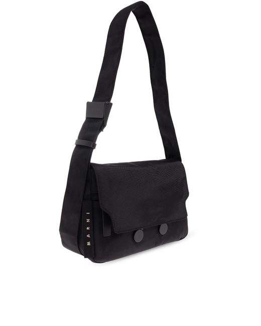 Marni Black Shoulder Bag With Logo for men