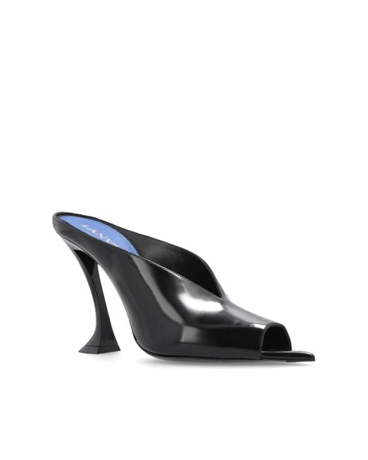 Lanvin Black Heeled Mules
