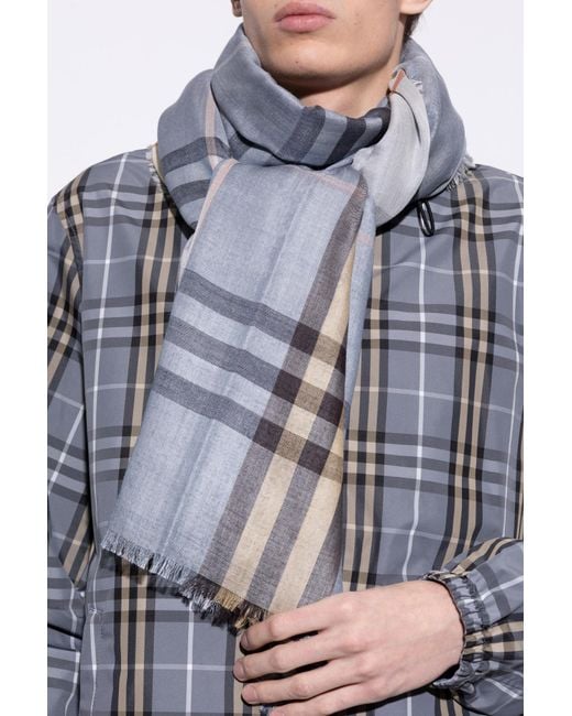 Burberry Gray Wool Scarf