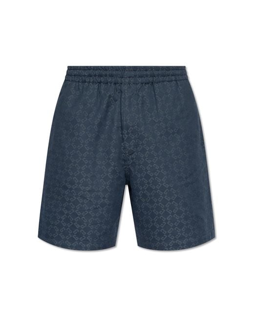 Givenchy Blue Logo Pattern Shorts for men