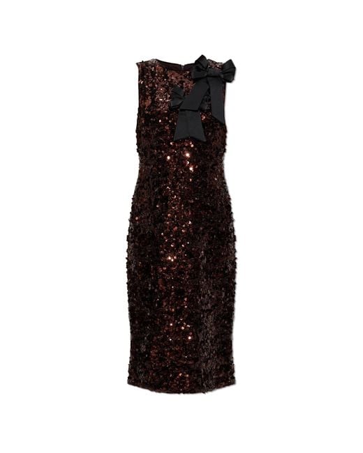 Ganni Black Sequin Dress With Spaghetti Straps