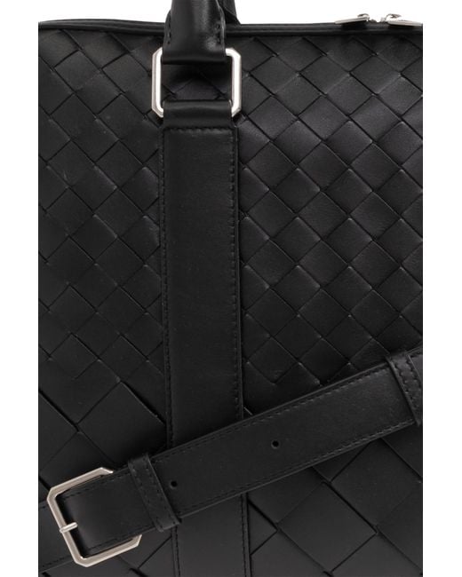 Bottega Veneta Black Briefcase With Intrecciato Weave for men