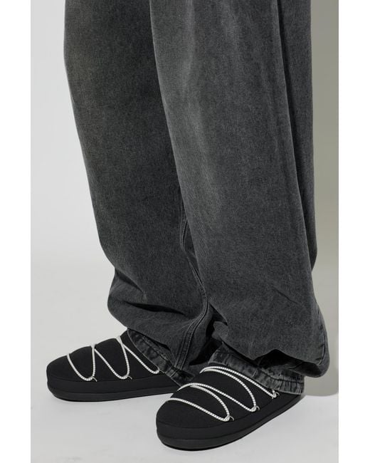 Moon Boot Black 'Mb Soft Slipper' Shoes for men