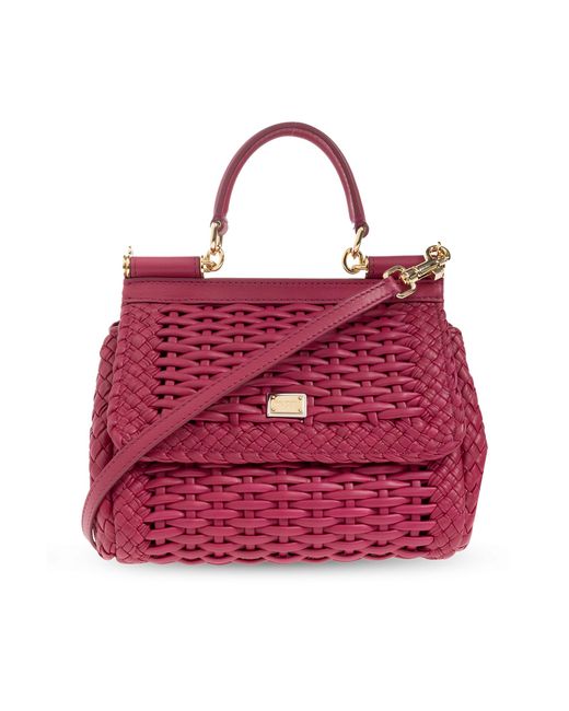 Dolce & Gabbana Red 'sicily Medium' Shoulder Bag,