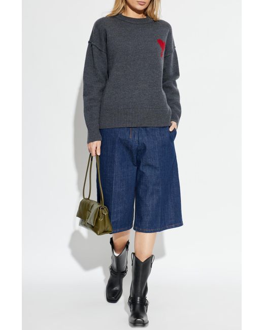 AMI Gray Wool Sweater