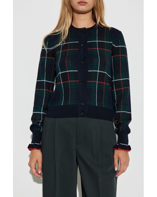Alexander McQueen Blue Checked Cardigan