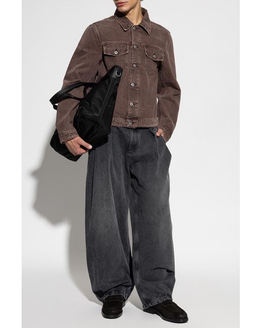 Our Legacy Brown Denim Jacket With Pockets for men