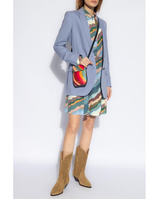 PS by Paul Smith Blue Dress With Decorative Pattern,