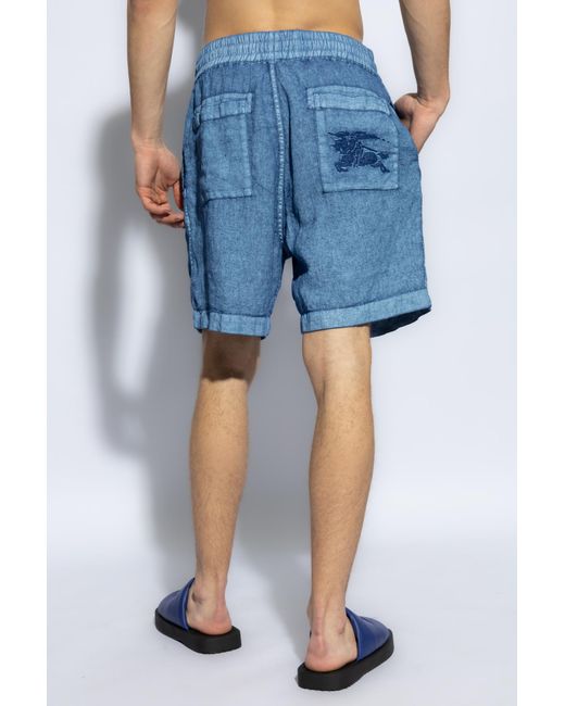 Burberry Blue Linen Shorts, ' for men