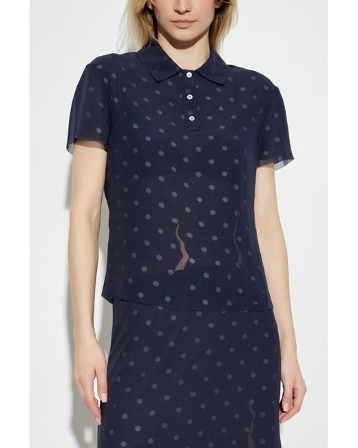 Acne Blue Polka Dot Patterned Shirt