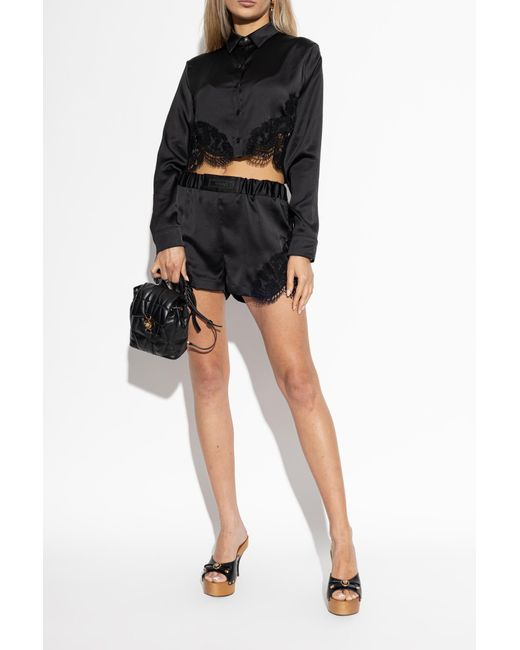 Versace Black Opera Bow Platform Slides