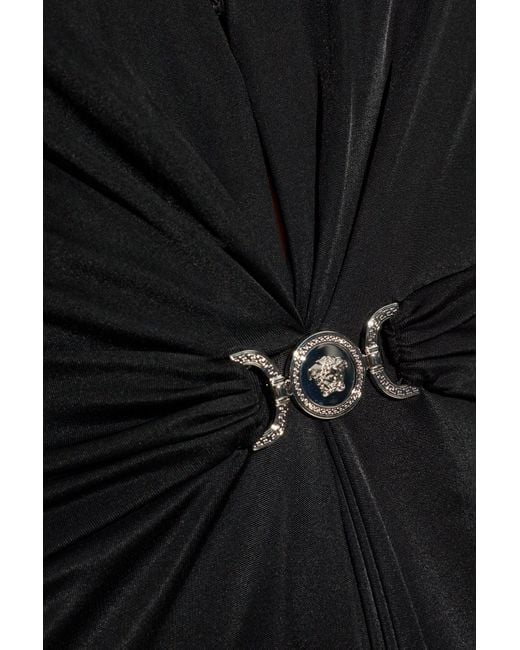 Versace Black Dress With Decorative Draping