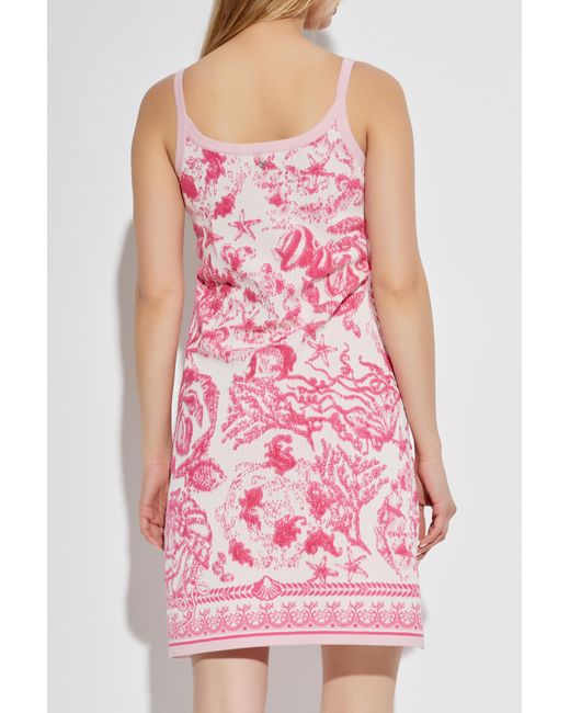 Versace Pink Dress With 'Barocco' Pattern