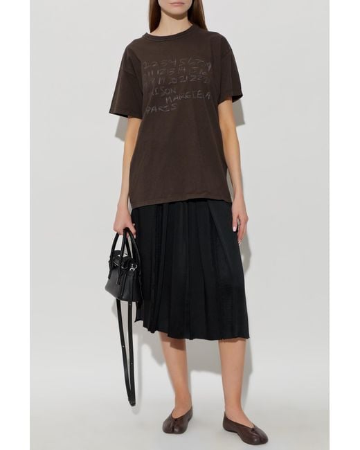 Maison Margiela Black T-Shirt With Logo