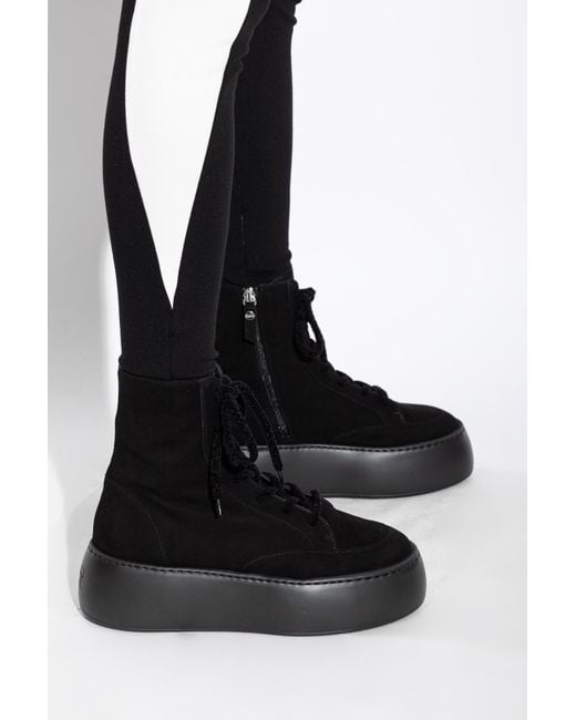 Agl Attilio Giusti Leombruni Black Suede Platform Shoes 'Vibe Lowboot'
