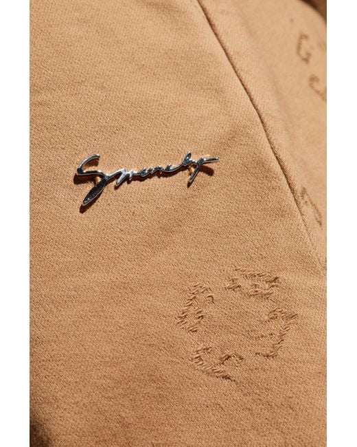 Givenchy White Cotton Trousers With Logo-Shaped Appliqué for men