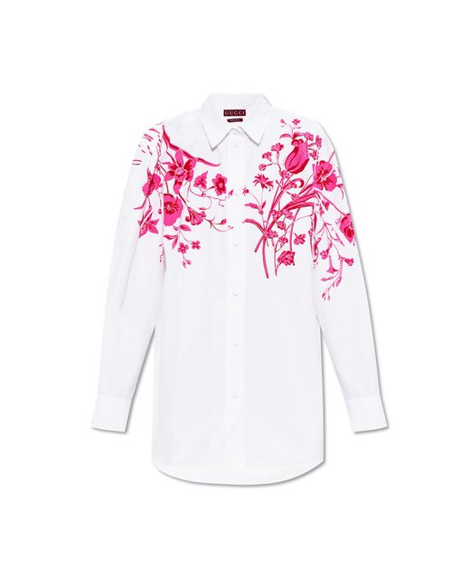 Gucci Pink Shirt With Floral Pattern