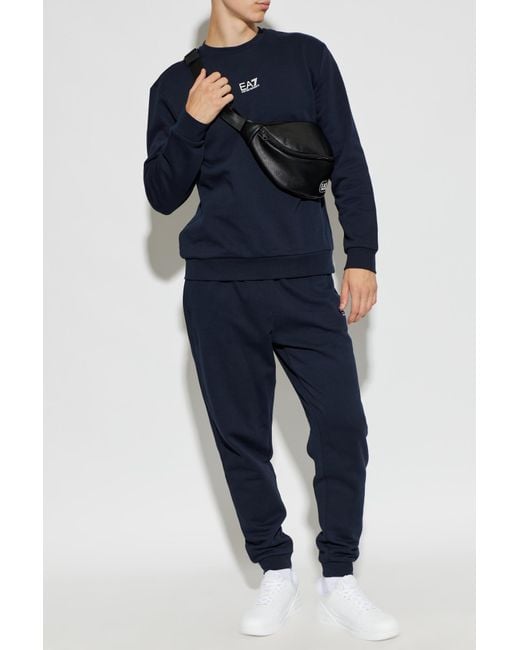 EA7 Blue Tracksuit Set: Sweatshirt And Pants for men