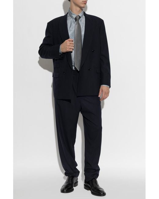 Giorgio Armani Blue Silk Shirt for men