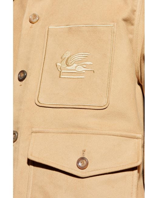Etro Blue Jacket With Logo for men