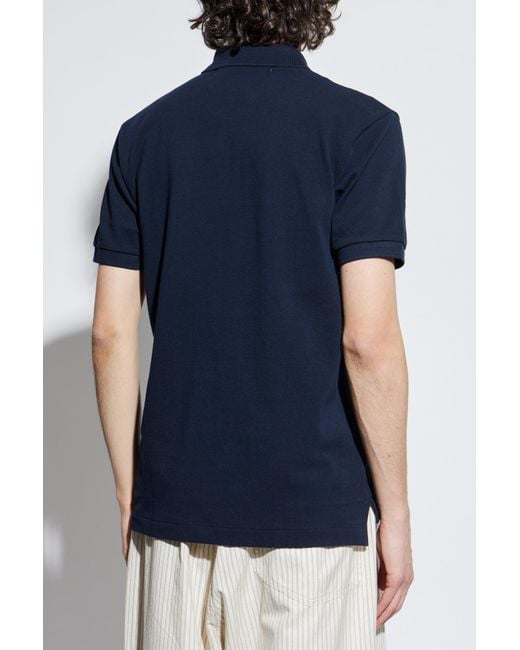 COMME DES GARÇONS PLAY Blue Polo With Logo Patch for men