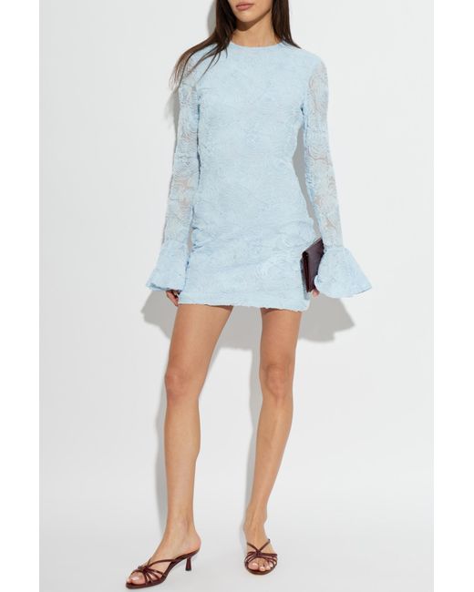 ROTATE BIRGER CHRISTENSEN Blue Short Floral Dress