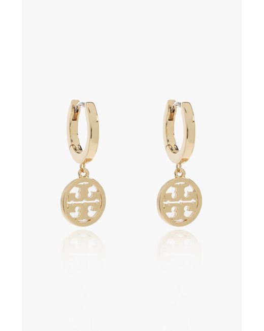 Tory Burch Metallic 'Miller' Logo Earrings