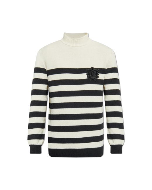 Balmain Natural Sweater With Appliqué for men