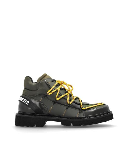 DSquared² Black Ankle Boots With Logo for men