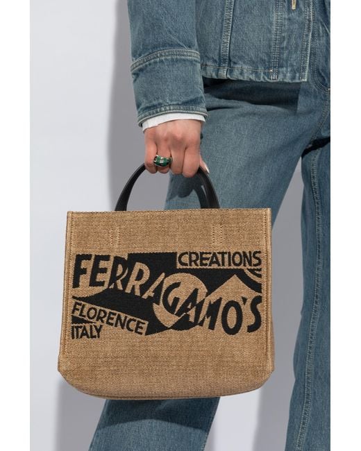 Ferragamo Black 'sign S' Shopper Bag,