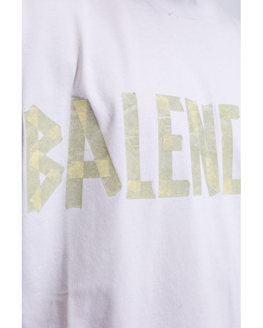 Balenciaga White Logo-printed T-shirt, for men