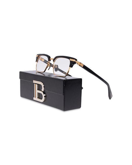 Balmain Multicolor Square Frame Glasses