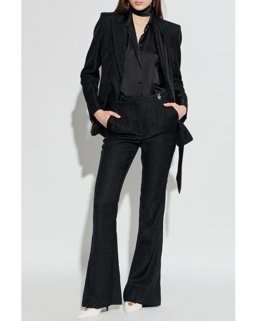 Versace Black Blazer With Animal Print