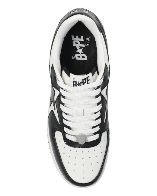A Bathing Ape White Sports Shoes With Logo for men