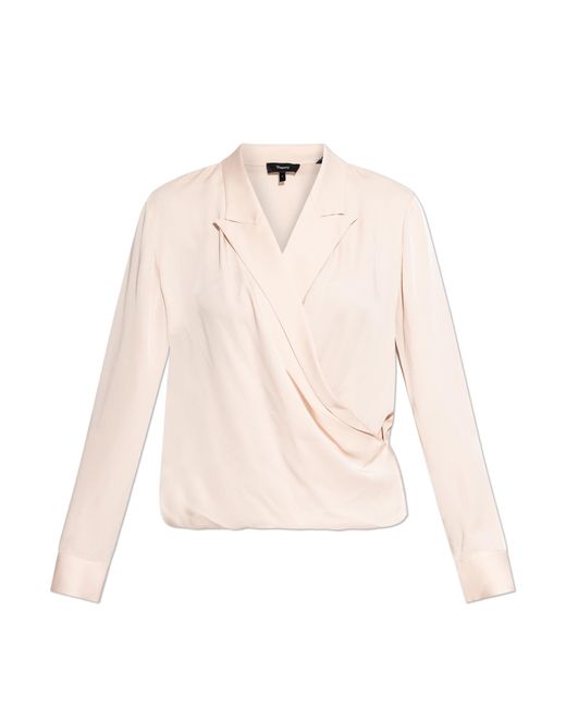 Theory Natural Silk V-Neck Top, '