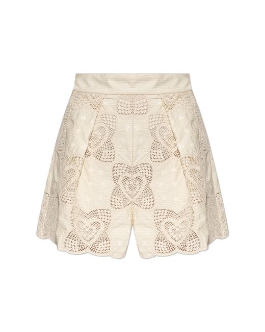 Zimmermann Natural Lace Shorts