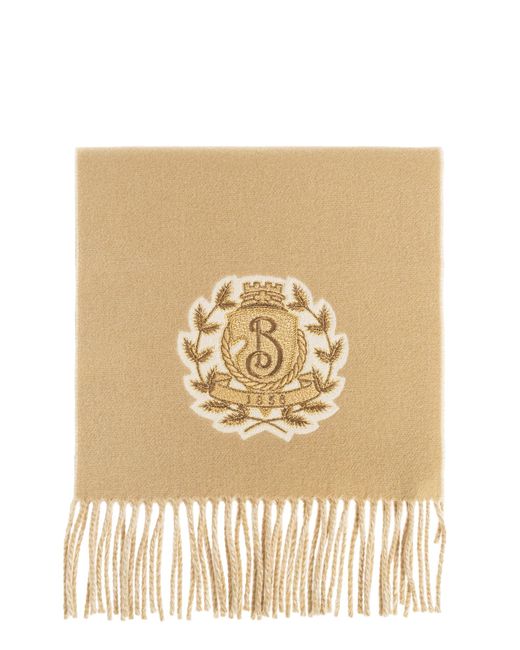Burberry Natural Scarf With Embroidered Logo