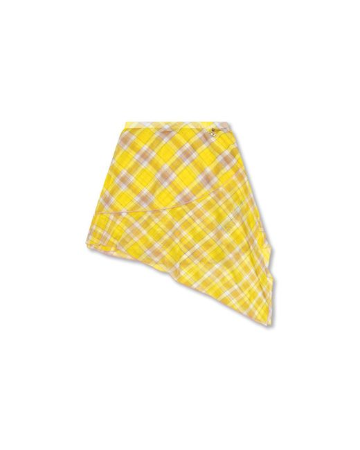 DIESEL Yellow 'o-sally' Asymmetric Skirt
