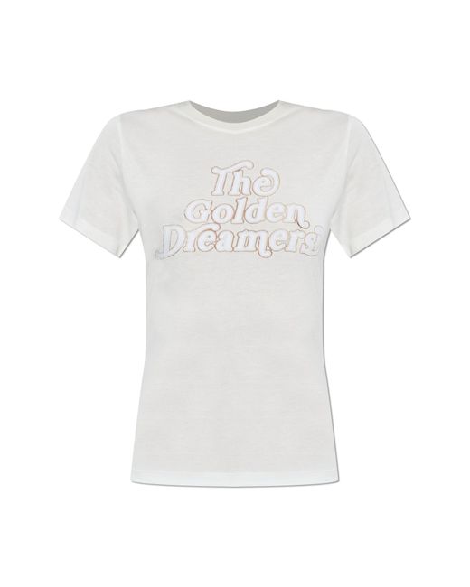 Golden Goose Deluxe Brand White T-Shirt With Logo