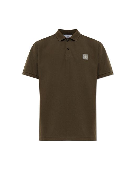 Stone Island Green Polo With Logo for men