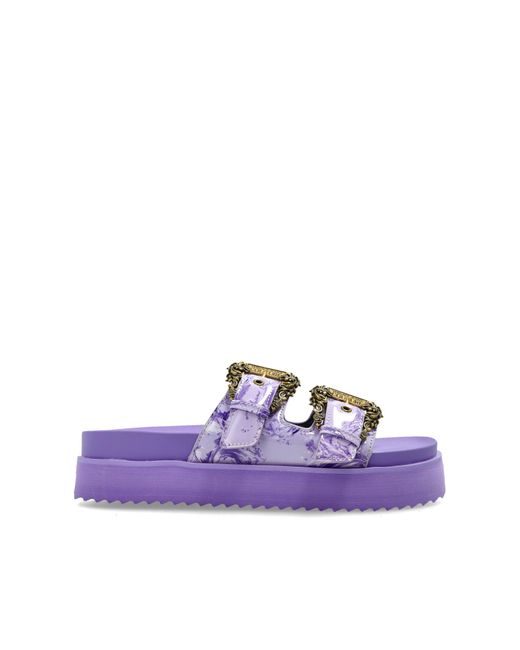 Versace Jeans Couture Purple Platform Slides