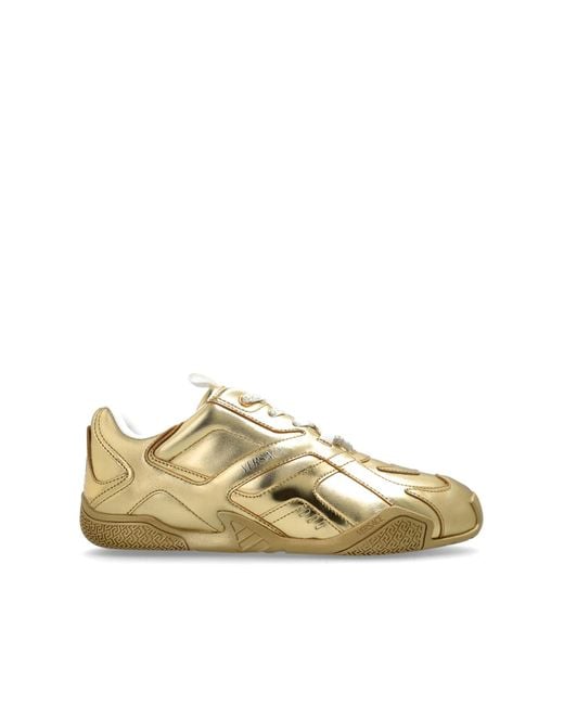 Versace Metallic Sports Shoes With Logo
