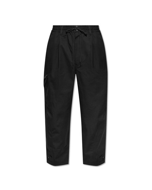 Y-3 Black Cotton Cargo Trousers, for men